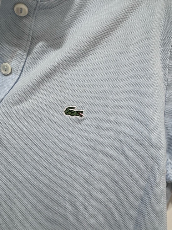 Lacoste Tops - Lacoste Light Blue Polo with Green Crocodile Logo